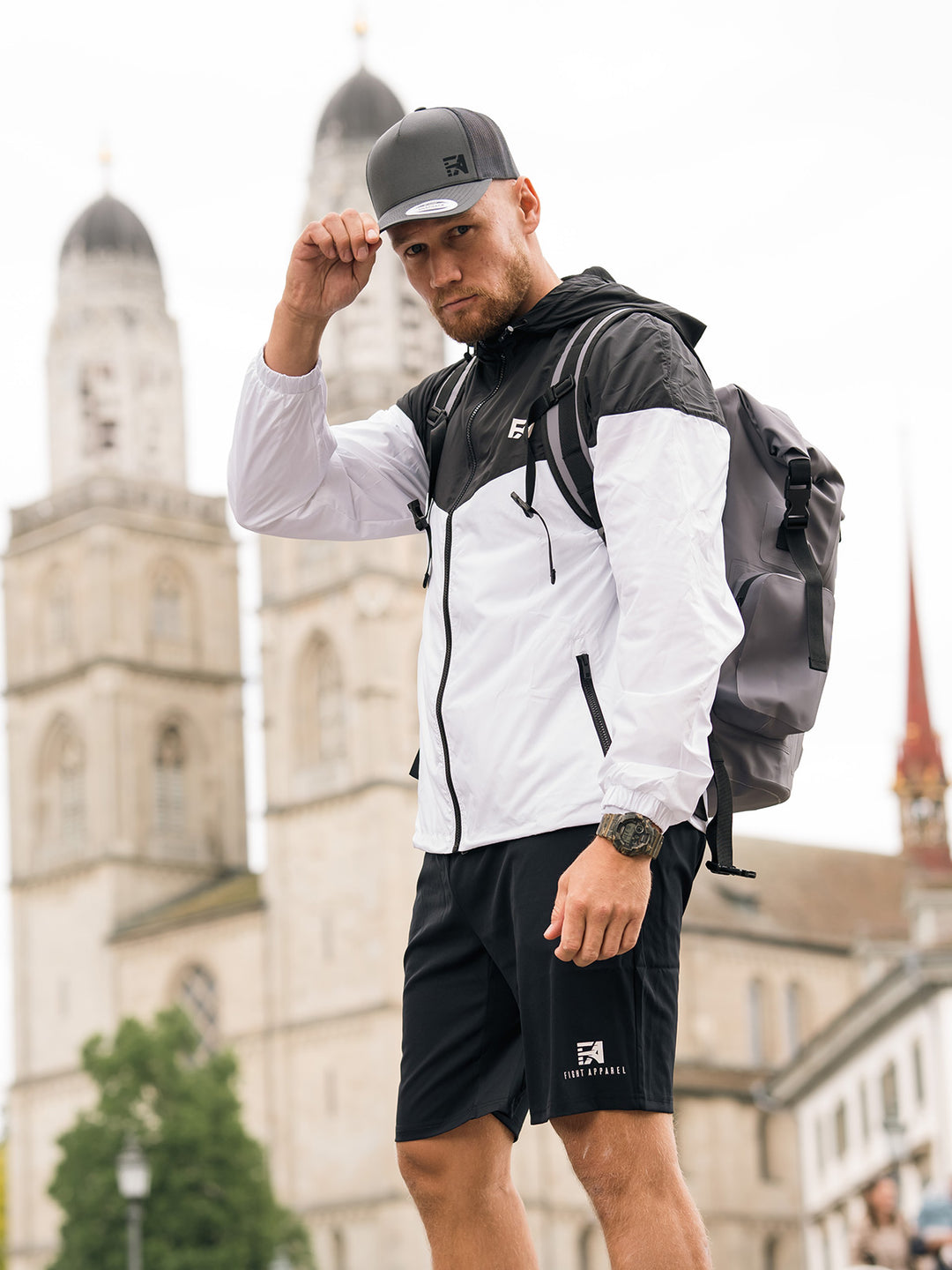 FA Basic - Two Tone Windrunner - White / Black